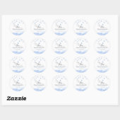 Sticker Rond Twinkle Twinkle Little Star Blue Boy Baby Shower (Feuille)