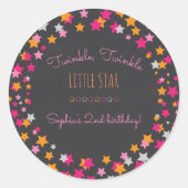 Sticker Rond Twinkle Twinkle Little Star Chalkboard Anniversair (Devant)