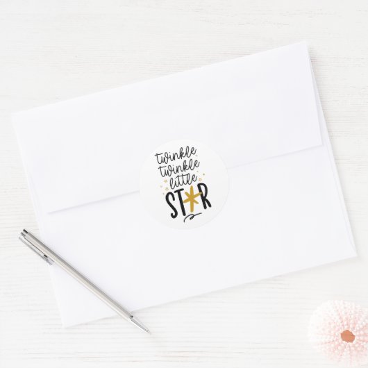 Sticker Rond Twinkle Twinkle Little Star Doodle (Enveloppe)