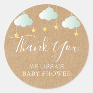 Sticker Rond Twinkle Twinkle Little Star Merci Baby shower
