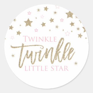 Sticker Rond Twinkle Twinkle Little Star parties scintillant en