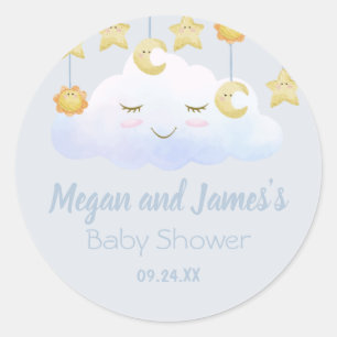 Sticker Rond Twinkle Twinkle Stars Sprinkle Cloud Baby shower