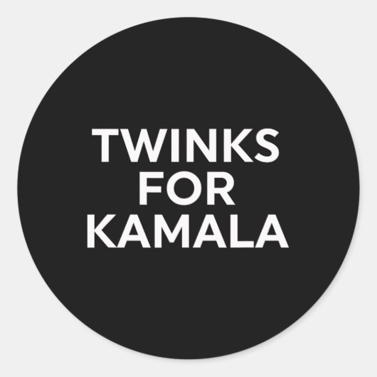 Sticker Rond Twinks Pour Kamala - Harris 2024 (Devant)