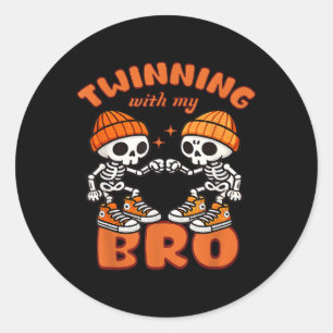 Sticker Rond Twinning Halloween Best Friend Matching