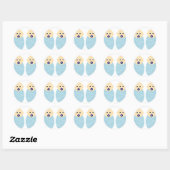 Sticker Rond Twins Baby Boy Shower Anniversaire Célébration Des (Feuille)