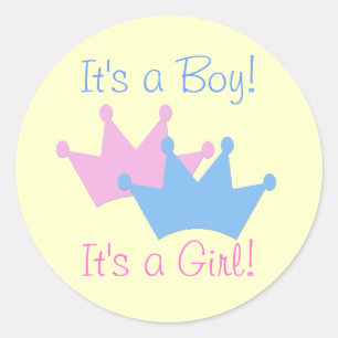 Sticker Rond Twins Boy and Girl !
