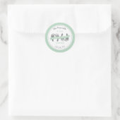 Sticker Rond Twins Faire-part Quatre Pieds bébé Vert Ruban (Sac)