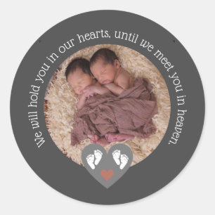Sticker Rond Twins fausse couche Baby Loss Memorial Stillborn