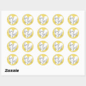 Sticker Rond Twins "Garçon et fille" Grey Jaune Coeur Blanc (Feuille)