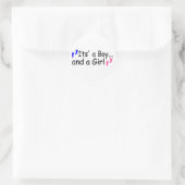 Sticker Rond Twins His A Boy and A Girl (Sac)