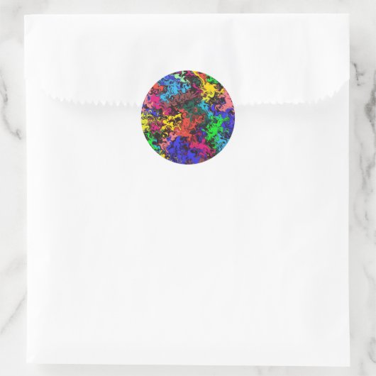 Sticker Rond Twirly coloré Abstrait / (Sac)