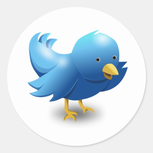 Sticker Rond Twitter bird logo (Devant)