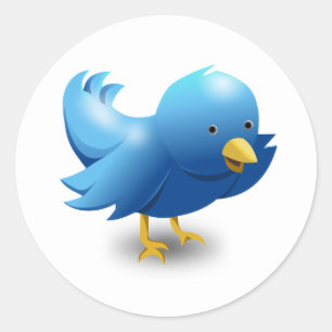 Sticker Rond Twitter bird logo