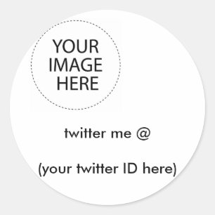 Sticker Rond twitter me @ (votre identifiant Twitter ici) Le MU