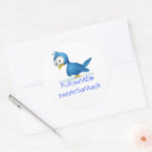 Sticker Rond Twitter Suivez-moi @ Votre Nom D'Utilisateur (Enveloppe)