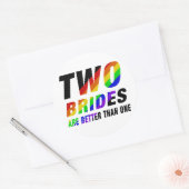 Sticker Rond Two brides are better | Lesbian (Enveloppe)