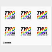 Sticker Rond Two brides are better | Lesbian (Feuille)