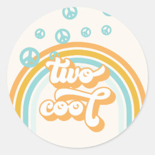 Sticker Rond TWO Cool Retro Boy 2e Anniversaire