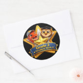 Sticker Rond Two excellent work hoot the owl and Rex large roun (Enveloppe)