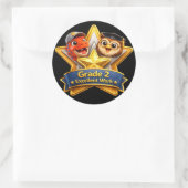 Sticker Rond Two excellent work hoot the owl and Rex large roun (Sac)