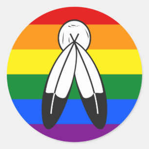 Sticker Rond Two-spirit Pride Flag