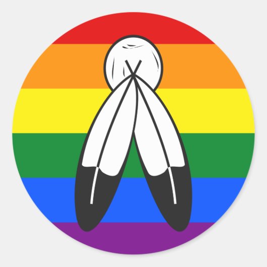 Sticker Rond Two-spirit Pride Flag (Devant)