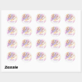Sticker Rond Two the Moon Birthday Girl, Pastel Outerspace (Feuille)