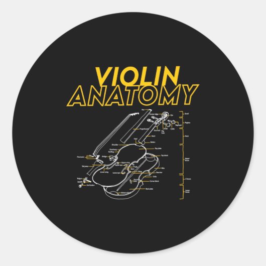 Sticker Rond Twoset Violin Violin Anatomy Drawing Diagram Limit (Devant)