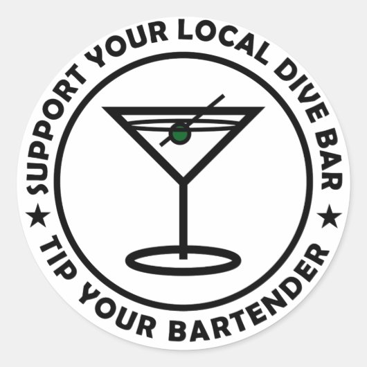 Sticker Rond TYB Support Your Local Dive (Devant)