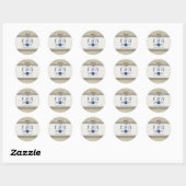 Sticker Rond Tying The Knot Rustic Beach Wedding Favor (Feuille)