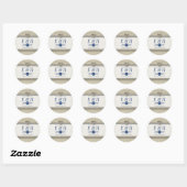 Sticker Rond Tying The Knot Rustic Beach Wedding Favor (Feuille)