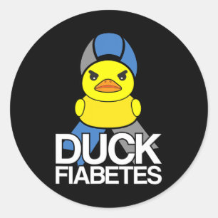 Sticker Rond Type 1 Diabète Canard Fiabète T1d Sensibilisation