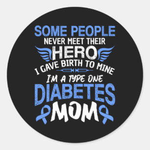 Sticker Rond Type 1 Diabète Mère Mère T1D Sensibilisation au di