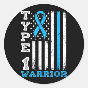 Sticker Rond Type 1 Warrior Sensibilisation au diabète de type 