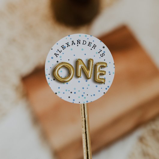 Sticker Rond Type de ballon | Première fête d'anniversaire