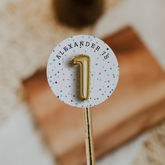 Sticker Rond Type de ballon | Première fête d'anniversaire