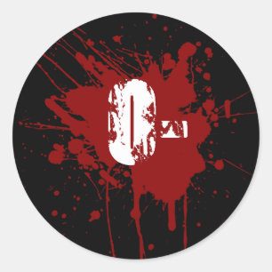 Sticker Rond Type de sang O négatif Donneur de vampire et de zo