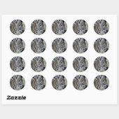 Sticker Rond Type de Zebras Lovers (Feuille)