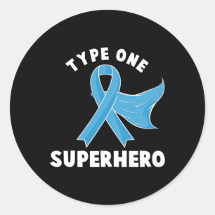 Sticker Rond Type One Superhero Diabete Awareness Diabetic Boy