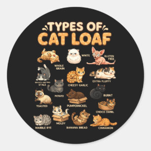 Sticker Rond Types de chat mignon en pain pour garçons filles a