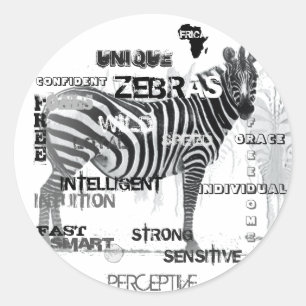 Sticker Rond Typographe de Black and White Unique