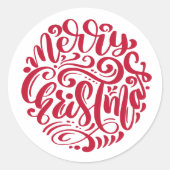 Sticker Rond Typographe de Merry Christmas (Devant)