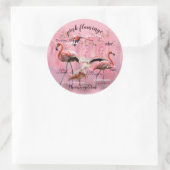 Sticker Rond Typographe rose Flamingo | Customized (Sac)