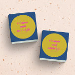 Sticker Rond Typographie audacieuse rose vif Jaune Mariage mode<br><div class="desc">Typographie en gras Sticker rond rose et jaune Mariage moderne</div>