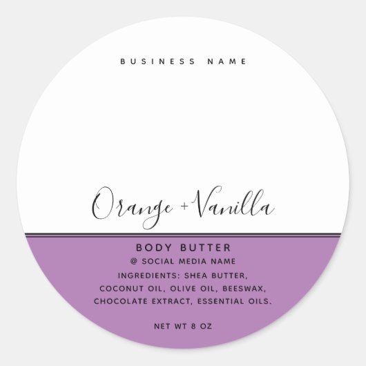 Sticker Rond Typographie blanche de luxe moderne simple de prod (Devant)