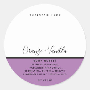 Sticker Rond Typographie blanche de luxe moderne simple de prod