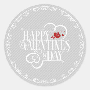Sticker Rond Typographie cupide Saint Valentin Carte d'identité