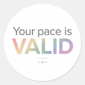 Sticker Rond Typographie d'affirmation neurodivergente minimali (Devant)