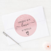 Sticker Rond Typographie d'amour artisanale parties scintillant (Enveloppe)