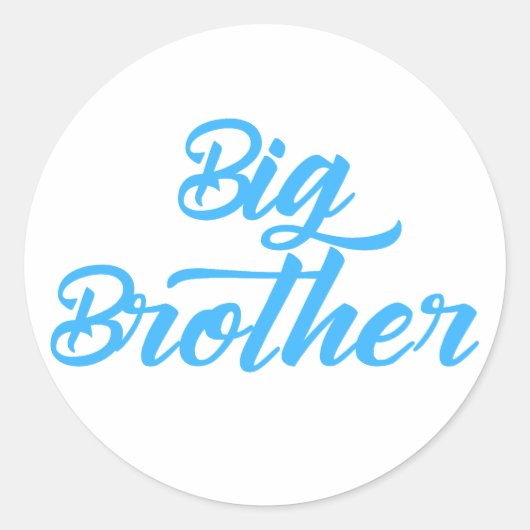 Sticker Rond Typographie de frère Blue Big Brother (Devant)